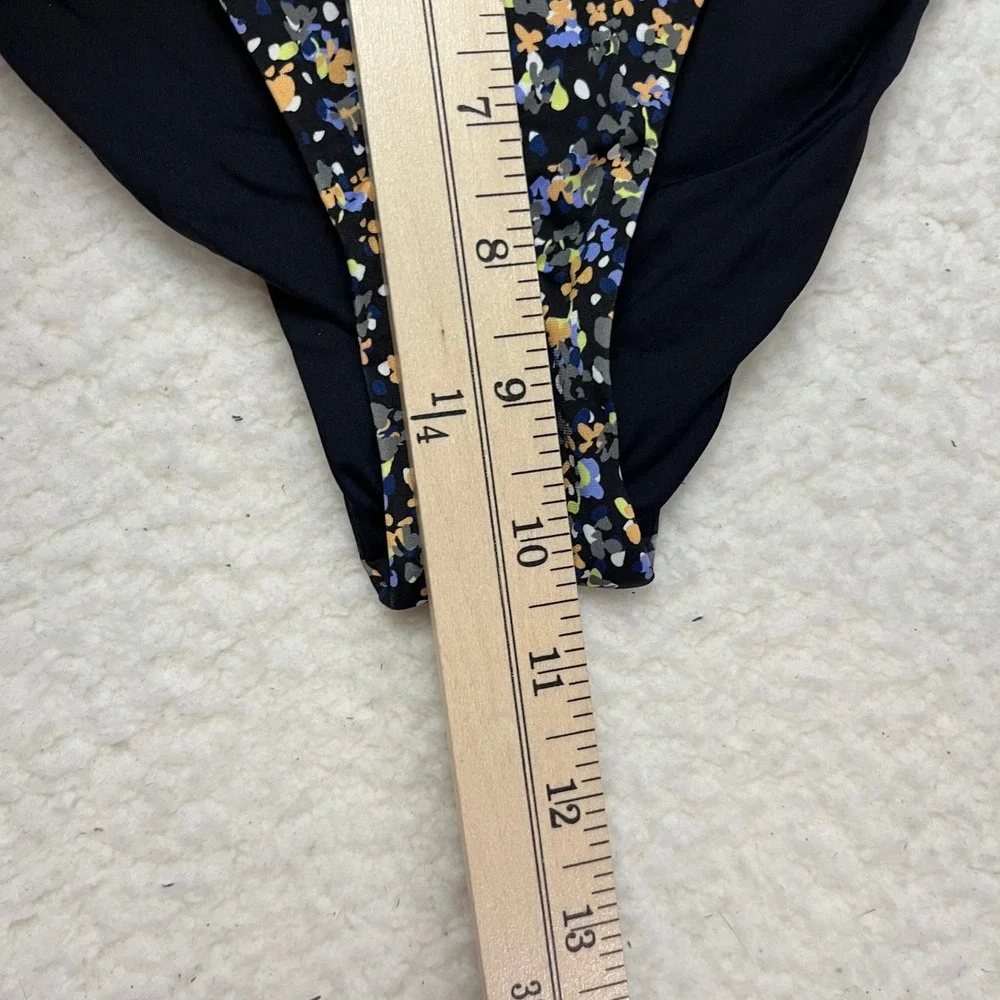 Prana Bikini Bottom Womens XL Black‎ La Plata Bottom Black Petals Floral 1967911